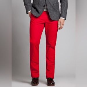 Bonobos ‘Slim Straight’ chinos in cherry red with festive pocket design